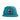 The Julbo Eyewear Né dans les Alpes Unstructured Hat is a turquoise hat with a flat brim and patch featuring a mountain graphic, "Julbo 1888," and black coordinates—stylish UV protection for outdoor activities. #color_né-dans-les-alpes-unstructured-hat-bluebird