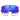 Front view of sport sunglasses with a single blue-violet mirrored lens and black frame.