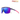 Julbo Eyewear Frequency sport sunglasses feature a shield-style navy and pink frame, blue-purple mirrored photochromic lenses, full coverage, vented design, and REACTIV branding in the top right corner. #color_purple-pink-with-reactiv-1-3-high-contrast-lens