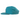 The Julbo Eyewear Né dans les Alpes Unstructured Hat, shown from the side, features turquoise UV-protective fabric, a flat brim, and mesh detail above the brim. #color_né-dans-les-alpes-unstructured-hat-bluebird