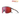 Julbo-usa Density: Sleek performance eyewear with a large cylindrical red-tinted lens, black frame, and REACTIV branding. Displayed on white with the REACTIV TECHNOLOGY logo in the top right corner. #color_translucent-black-copper-with-reactiv-0-3-high-contrast-lens