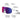 Julbo Eyewear's Density sunglasses feature a white frame and red-blue mirrored, wide panoramic performance lens with vents, lightweight design, nose inserts, and custom-fit Grip Tech temples for optimal comfort. #color_white-blue-with-spectron-3-hd-lens