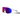 Julbo Eyewear Density sports sunglasses feature a white frame, wide red-to-blue transitioning lens, thin black arms, and Spectron HD logo—ideal performance eyewear for active lifestyles. #color_white-blue-with-spectron-3-hd-lens