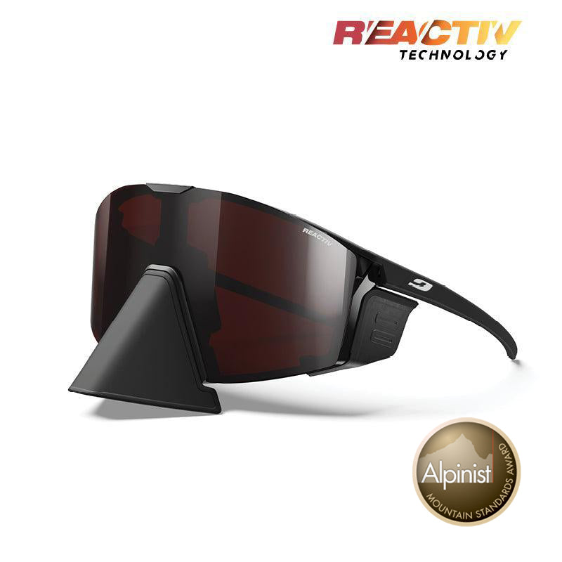 Edge cover sunglasses #color_Black / Black with REACTIV 0-4 High Contrast lens