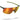 A pair of green sport sunglasses with rimless, mirrored orange-yellow lenses and thin green arms, displayed against a white background.
