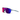 Julbo Eyewear’s Frequency sunglasses feature a shield-style design with a thin teal frame and large, angular, vented lenses in a pink-to-blue gradient for full coverage, shown on a white background. #color_blue-black-with-spectron-3-hd-lens
