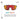 Spectron 3 shield-style sunglasses with a black frame and red-to-orange mirrored lenses, shown on a white background with feature text and sun icons. The text reads '13% VLT' and describes UV and light-blocking protection. #color_black-red-with-spectron-3-lens