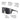 Sunglasses with labeled features on a white background