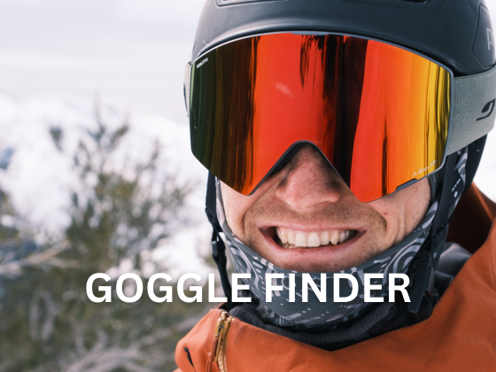 Man wearing the Razor Edge goggles and looking at the camera