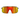 Front view of Julbo Eyewear Intensity Parts sunglasses with a single large red-orange mirrored lens and black frame; compatible with spare lenses and interchangeable parts. #color_intensity-lens-pair-1-3-laf