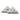 Two white triangular leather Julbo USA nose protectors with ventilation holes and loops, side by side on a plain background—perfect as Vermont Lenses & Parts replacements or for use with compatible side shields. #color_vermont-side-shields-pair-white