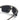 Close-up of grey sports sunglasses with dark lenses, a blue logo on the frame, and adjustable nose pads, shown against a white background.