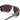 Close-up view of the back of sport sunglasses with brown frames, purple-tinted lenses, and black foam padding on the inner edges.