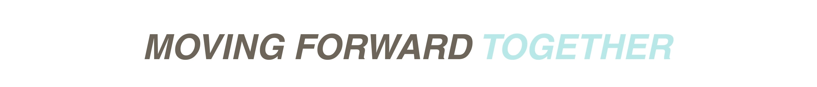 Header reading: Moving forward together