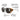 A pair of aviator-style sunglasses with callout text labels explaining features such as a metal and plastic frame, removable leather side shields, grip tech temples, nose grip, and 360-degree adjustable temples on a white background. #color_black-havana-with-spectron-4-lens