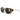 The Legacy by Julbo Eyewear features black frames, round dark lenses, tan leather side shields, and metal detailing on the hinges and temple tips for a stylish vintage look. #color_black-havana-with-spectron-4-lens