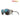 The Julbo Eyewear Legacy glacier glasses feature mirrored lenses, leather side shields, slim black arms, and REACTIV technology branding in the top right corner. #color_blue-gray-with-reactiv-2-4-lens
