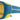 Close-up of Montebianco Sunglasses Parts by Julbo Eyewear, showing blue and yellow frames with amber lenses, side shields, and the Julbo logo on the temple arms. #color_montebianco-side-shields-pair-yellow