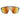 Front view of Julbo USA Rush Lenses & Parts: sporty wraparound sunglasses with orange mirrored lenses, black and gray frame, and sleek temple arms. #color_rush-reactiv-1-3-light-amplifier-lens-yellow-red-flash