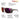 Sunglasses with labeled features on a white background