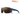 Julbo-usa Shield mountain sunglasses in blue and orange with brown-tinted lenses, side vents, and REACTIV branding are displayed on a white background with the REACTIV Technology logo in the corner. #color_blue-blue-orange-with-reactiv-2-4-polarized-lens