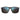 Julbo USA Shield Lenses & Parts: black rectangular sunglasses with reflective blue-tinted lenses and sturdy temple arms, shown from the front on a white background. #color_shield-reactiv-2-4-lens-brown-gold-flash