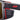 Close-up of the side and temple arms of Julbo USA Shield Lenses & Parts sunglasses, showcasing a black and red frame with textured fabric and a stylized logo. #color_shield-side-shields-pair-black-orange