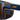 Close-up of Julbo USA Shield Lenses & Parts: blue and orange sunglasses with textured black side shields and a small orange logo on the temple arms. #color_shield-side-shields-pair-blue-orange