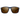 Front view of Julbo USA Shield Lenses & Parts sunglasses with dark brown lenses, matte navy blue frame, "REACTIV" printed in white on the upper right lens, and unique temple arms for a secure fit. #color_shield-frame-front-translucent-black-neon-orange #color_shield-frame-front-blue-blue-orange