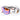 White ski goggles with a reflective orange and blue lens, featuring a black interior and an adjustable white strap with a black logo and graphic details.