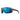 The Julbo-usa Shield sunglasses feature blue mirrored lenses, side shields, and a rubberized arm logo, delivering top sports performance—ideal for outdoor adventures. Shown on a white background. #color_black-blue-with-spectron-3-lens