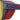 Close-up of the side of Julbo USA Camino Lenses & Parts: blue and red sunglasses with yellow lenses, textured red temples, and protective side shields.