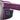 Close-up of the hinge and temple arms on a pair of purple Julbo USA Shield M Lenses & Parts sunglasses, featuring black textured padding and an embossed logo. #color_shield-m-side-shields-pair-dark-violet-dark-pink