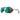 The Julbo USA Cham Lenses & Parts sunglasses feature green mirrored round lenses, a black frame, and olive green leather side shields for added protection.