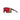 The Julbo-usa Fury S Kids are black sport sunglasses with a single wraparound red-orange mirrored lens and a small red logo on the arm, shown on a white background. #color_black-with-spectron-3-lens