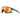 Julbo USA Rush Lenses & Parts: Black sports sunglasses with a wraparound frame and large mirrored orange lenses, plus red-accented temple arms featuring a small logo—design inspired by classic Rush sunglasses. #color_rush-front-frame-black-red