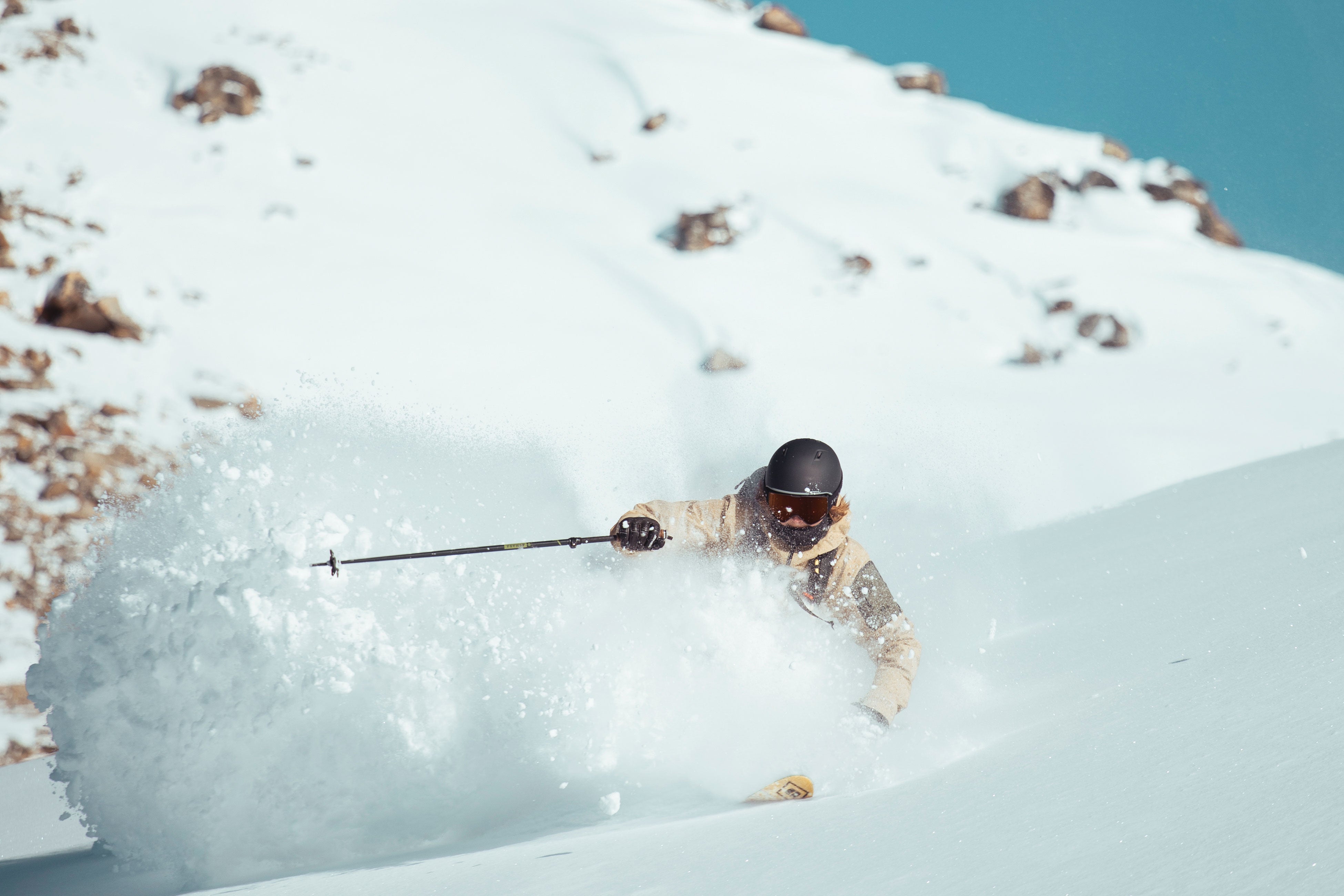 Konsti Ottner Skiing Powder in his Julbo Goggles