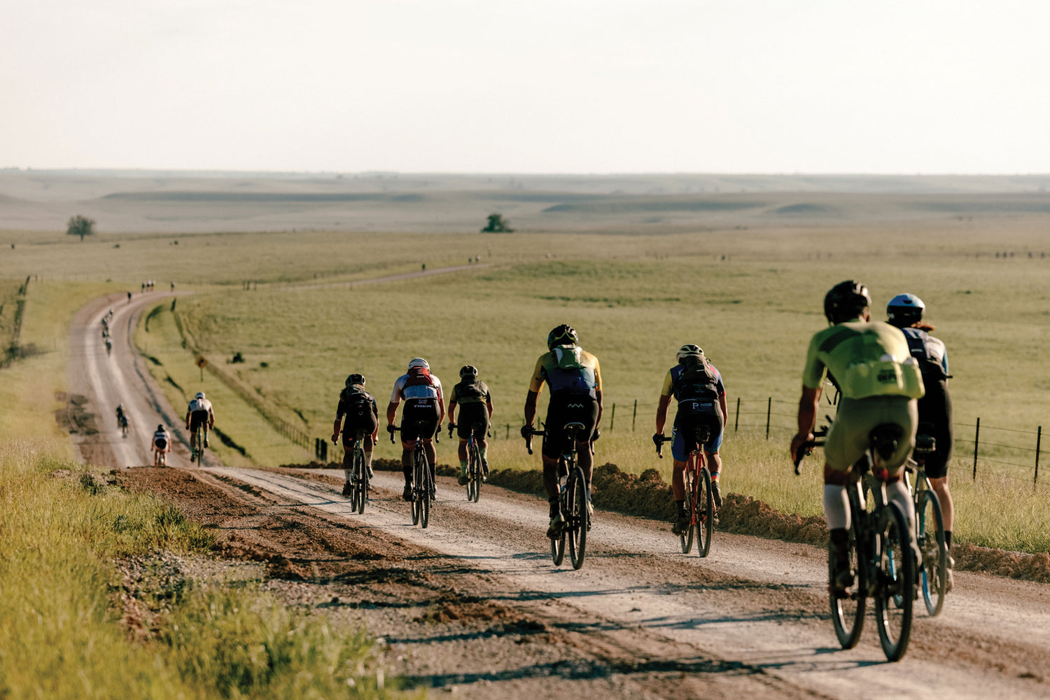 Riders at the Unbound Gravel Race
