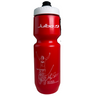 The Julbo Purist Water Bottle by Julbo Eyewear features Purist technology, a white cyclist graphic, USA text, silver medal signature, and a Moflo 2.0 cap for easy on-the-go drinking. #color_haley-batten-olympian-26oz-red