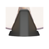 Close-up of a black, triangular plastic base from Julbo Eyewear Edge Cover Sunglasses Parts attached to a translucent surface on a white background. #color_edge-cover-nose-shield-black
