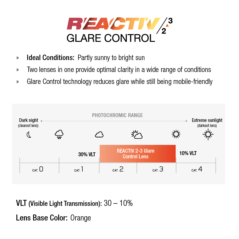 #color_Black / Grey with REACTIV 1-3 Glare Control Lens