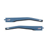 Two blue replacement temple arms for eyeglasses by Julbo USA, featuring a small white logo and black accents. Compatible with Shield M Lenses & Parts for enhanced protection and style.