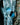 Sunglasses with blue lenses rest against a vertical icicle, next to the bark of a tree.