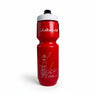 The Julbo Purist Water Bottle by Julbo Eyewear features Purist technology, a white cyclist graphic, USA text, silver medal signature, and a Moflo 2.0 cap for easy on-the-go drinking. #color_haley-batten-olympian-26oz-red