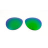 Two oval-shaped Cham Lenses & Parts by Julbo USA in green and blue are placed side by side on a white background. #color_cham-spectron-3-lens-green
