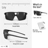 Julbo Eyewear Liry performance sunglasses in black with 128mm width, 133mm temple arms, and an adjustable nose fit for comfort. Includes microfiber storage bag. Medium size/fit. #color_light-gray-shiny-gray-with-spectron-3-hd-lens