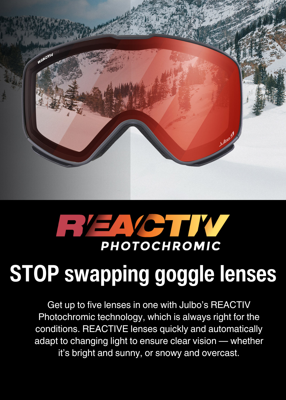 REACTIV Photochromic Lens Technology Goggles