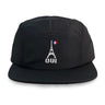 Five panel hat with eifel tower and the word "Oui"
