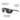 O'Keefe sunglasses with black lenses and a translucent olive green frame, shown with callout lines and text explaining features like the removable nose bridge cover, curved temples, and removable side shields. #color_black-with-spectron-3-lens