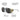 A pair of shielded sunglasses with callout lines and text labels explaining features such as the metal and plastic frame, removable leather side shields, nose grip, and adjustable slim temples on a white background. #color_blue-/-beige-/-black-with-spectron-4-lens